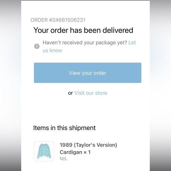 NIB- Taylor Swift 1989 Taylor’s Version Cardigan M/L - Picture 11 of 11